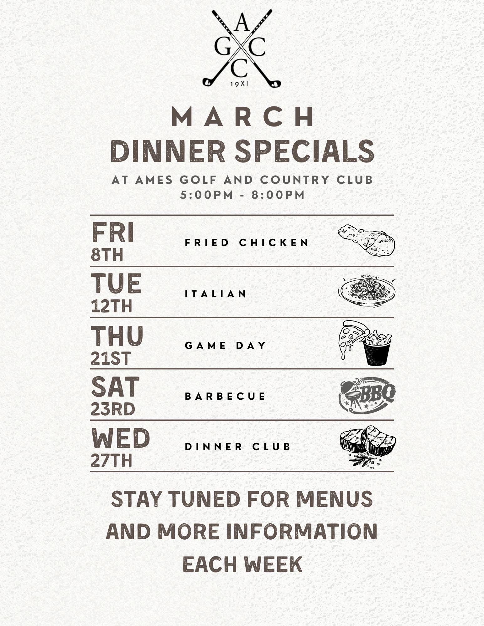 March 24 dinner specials