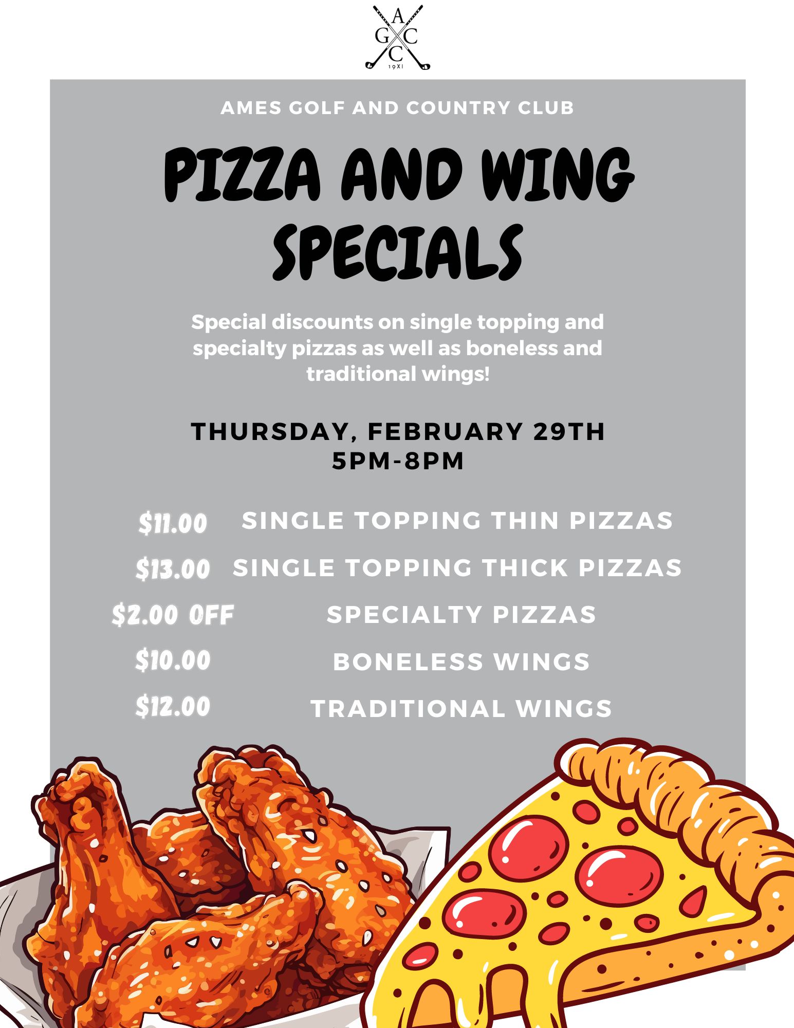 Pizza and Wing feb 29